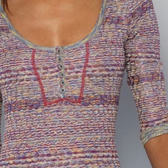 Free People Sunrise Knit Sweater Stretchy Bodycon Dress Purple Raven Combo Small - Picture 15 of 15